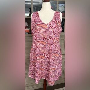 Pink Paisley Sleeveless Dress - XXL